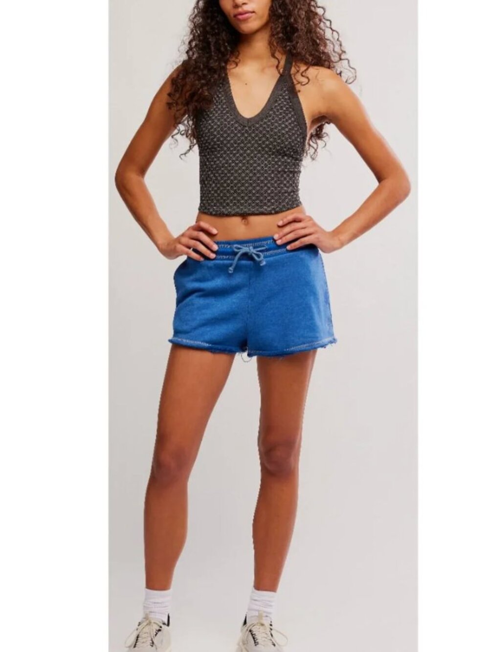 Free People NWT FP MOVEMENT All Clear V-Neck Jacquard Tank / Chocolate - Picture 2 of 7